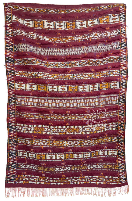 Red Multi-Color Traditional Moroccan Kilim Rug - R0239