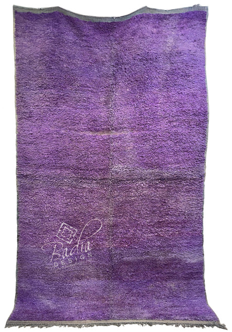 76" W x 128" H - Shaggy Purple Moroccan Berber Rug - R0157