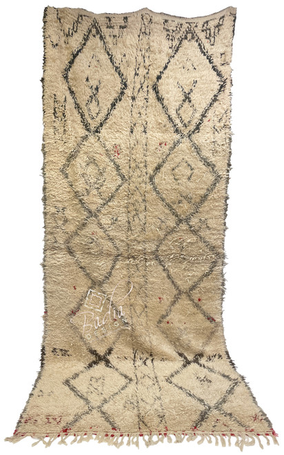 Long Traditional Beige Moroccan Berber Rug - R0168