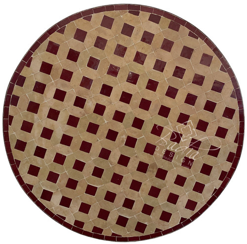 39 Inch Round Moroccan Mosaic Tile Table Top - MTR589