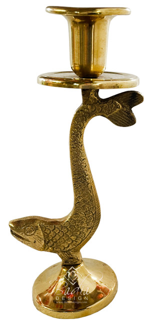 Brass Candle Holder with Fish Design - HD311