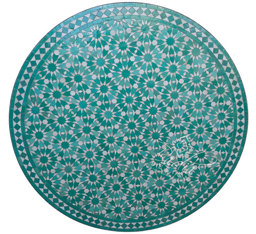 48 Inch Green Moroccan Mosaic Tile Table Top - MTR591