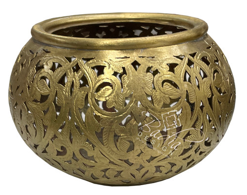 Moroccan Tall Decorative Brass Candle Holder from Badia Design Inc.