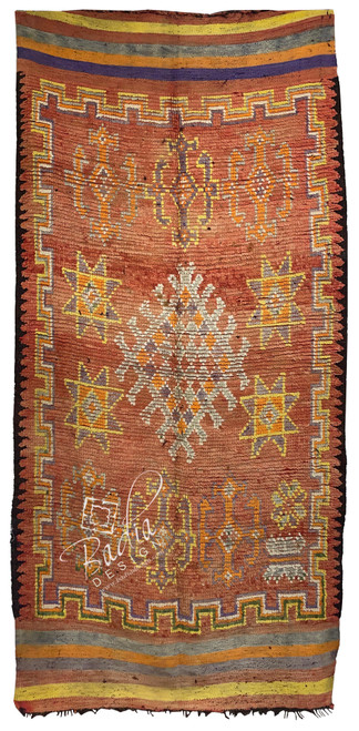 Red Multi-Color Vintage Moroccan Rug - R0315