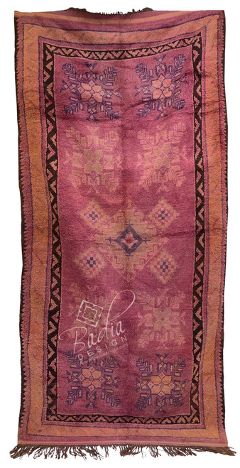 Red Authentic Moroccan Rug with Tribal Designs - R0330