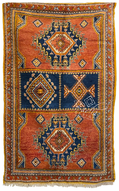 Small Multi-Color Moroccan Handmade Tribal Area Rug - R0292