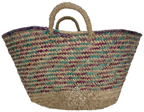 Multi-Color Handwoven Straw Handbag - HB045