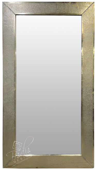 Large Rectangular Shaped Embossed Silver Nickel Mirrors - M-EM033