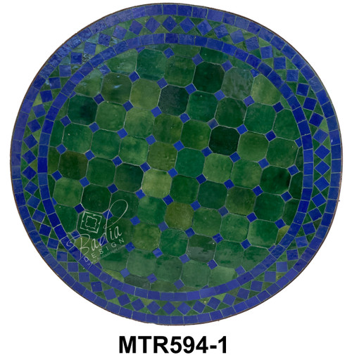 24 Inch Round Multi-Color Tile Table Top - MTR594