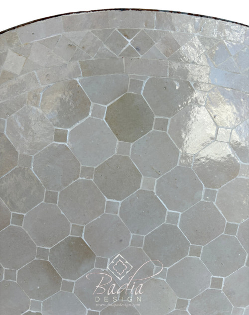 36 Inch Beige Round Tile Table Top - MTR687
