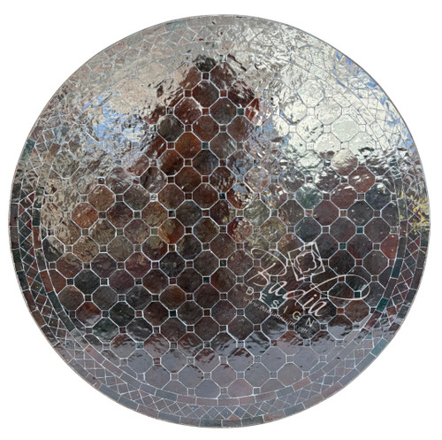 36 Inch Dark Brown Round Tile Table Top - MTR688 36 Inch Dark Brown Round Tile Table Top - MTR688