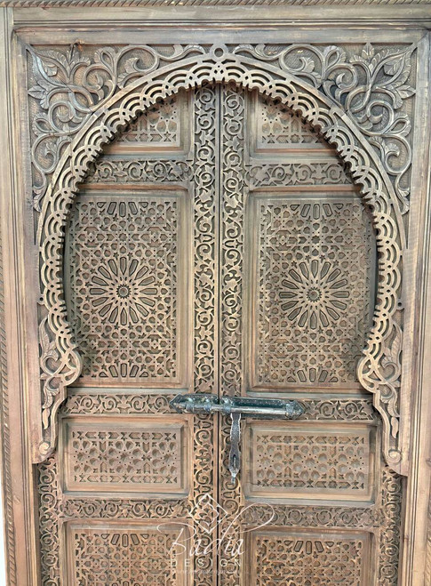 Stained Hand Carved Wooden Door - CWD069