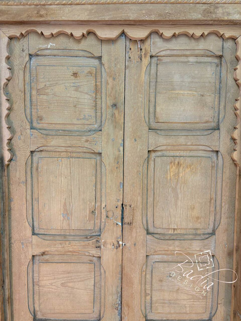 Vintage Unstained Hand Carved Wooden Door - CWD070