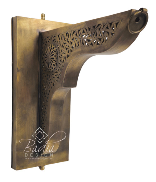 Moroccan Intricately Designed Brass Wall Bracket - WL287 Moroccan Intricately Designed Brass Wall Bracket - WL287