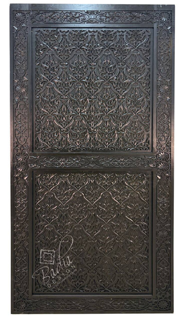 Dark Stained Hand Carved Wooden Door - CWD072 Dark Stained Hand Carved Wooden Door - CWD072