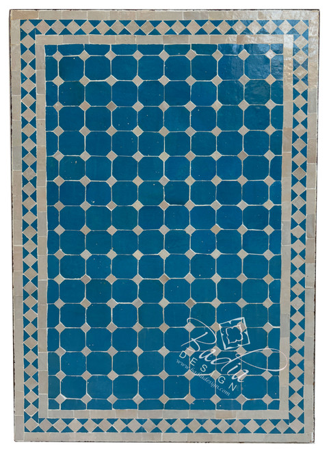 24" x 36" Rectangular Bright Blue and White Tile Table Top - MT845 24" x 36" Rectangular Bright Blue and White Tile Table Top - MT845