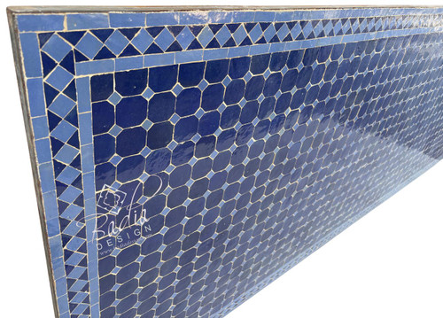 95" x 40" Large Blue Rectangular Shaped Tile Table Top - MT854 95" x 40" Large Blue Rectangular Shaped Tile Table Top - MT854