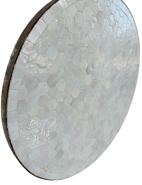24 Inch Round Off-White Tile Table Top - MTR690 24 Inch Round Off-White Tile Table Top - MTR690