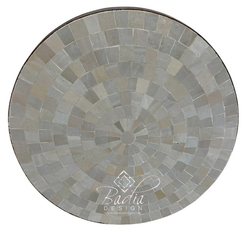 24 Inch Round Beige Multi-Shade Tile Table Top - MTR691 24 Inch Round Beige Multi-Shade Tile Table Top - MTR691