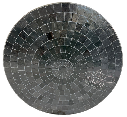 24 Inch Round Solid Black Tile Table Top - MTR692 24 Inch Round Solid Black Tile Table Top - MTR692