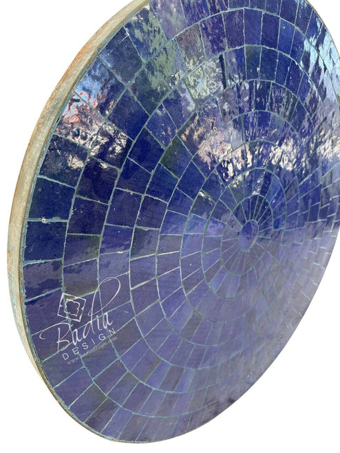 24 Inch Round Cobalt Blue Tile Table Top - MTR693 24 Inch Round Cobalt Blue Tile Table Top - MTR693