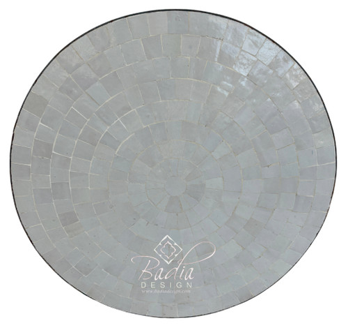 24 Inch Round White Multi-Shade Tile Table Top - MTR698 24 Inch Round White Multi-Shade Tile Table Top - MTR698