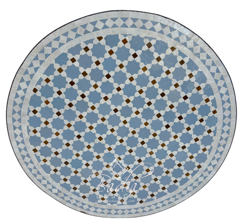 32 Inch Blue and White Tile Table Top - MTR700 32 Inch Blue and White Tile Table Top - MTR700
