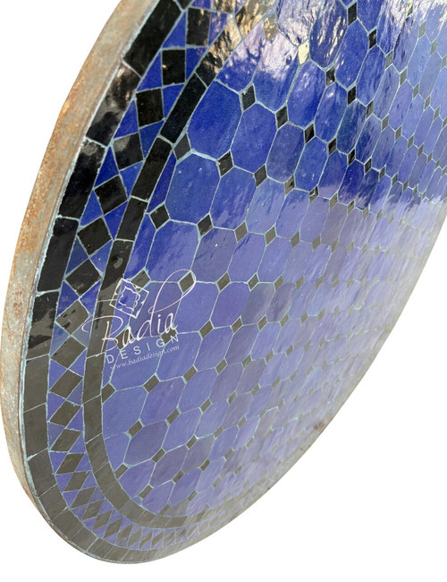 36 Inch Dark Blue Mosaic Tile Table Top - MTR702 36 Inch Dark Blue Mosaic Tile Table Top - MTR702