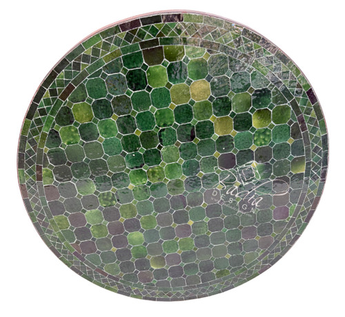 36 Inch Green Round Tile Table Top with Natural Shade Variations - MTR703 36 Inch Green Round Tile Table Top with Natural Shade Variations - MTR703