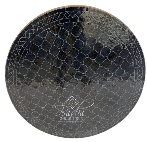 36 Inch Solid Black Round Tile Table Top - MTR704 36 Inch Solid Black Round Tile Table Top - MTR704