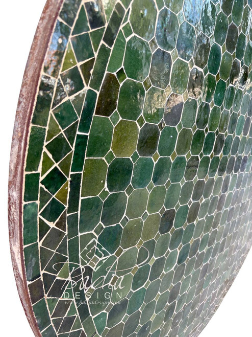 48 Inch Green Mosaic Tile Table Top - MTR707 48 Inch Green Mosaic Tile Table Top - MTR707