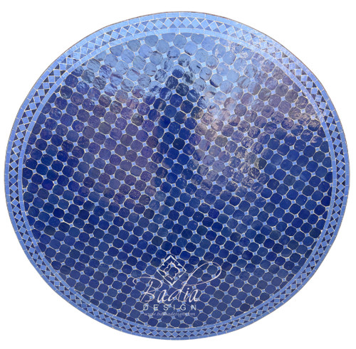 60 Inch Blue Moroccan Mosaic Tile Table Top - MTR708 60 Inch Blue Moroccan Mosaic Tile Table Top - MTR708
