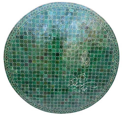 60 Inch Green Mosaic Tile Table Top - MTR709 60 Inch Green Mosaic Tile Table Top - MTR709