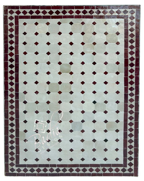 24" x 36" Rectangular Brick Red and Beige Tile Table Top - MT858 24" x 36" Rectangular Brick Red and Beige Tile Table Top - MT858
