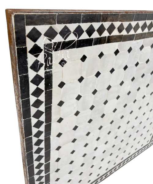 30 Inch Square Black and Off-White Tile Table Top - MT860 30 Inch Square Black and Off-White Tile Table Top - MT860