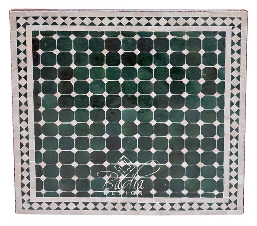 30 Inch Square Green and Off-White Tile Table Top - MT861 30 Inch Square Green and Off-White Tile Table Top - MT861