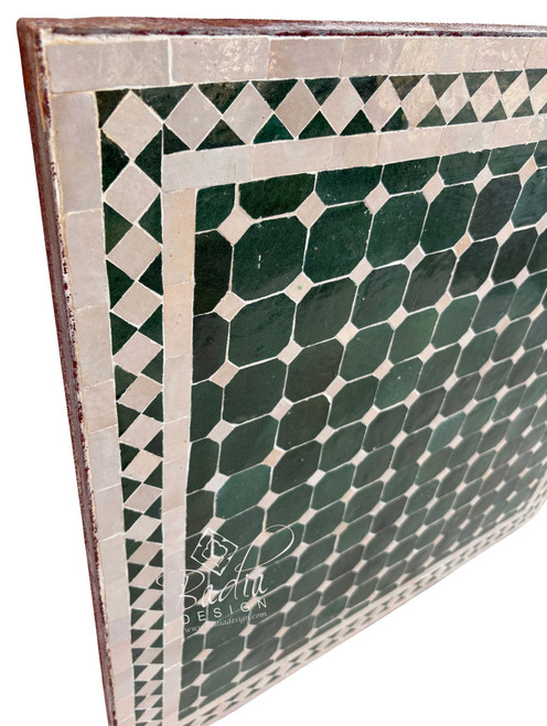 30 Inch Square Green and Off-White Tile Table Top - MT861 30 Inch Square Green and Off-White Tile Table Top - MT861