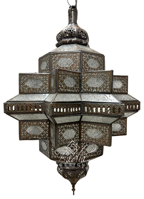 Large White Frosted Glass Lantern - LIG548 Large White Frosted Glass Lantern - LIG548