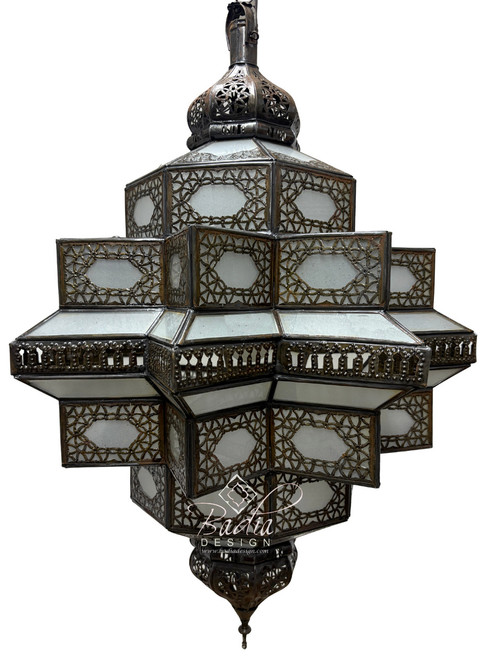 Large Lantern with White Glass - LIG549 Large Lantern with White Glass - LIG549