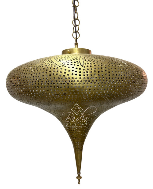 Teardrop Shaped Hanging Brass Lantern - LIG550 Teardrop Shaped Hanging Brass Lantern - LIG550