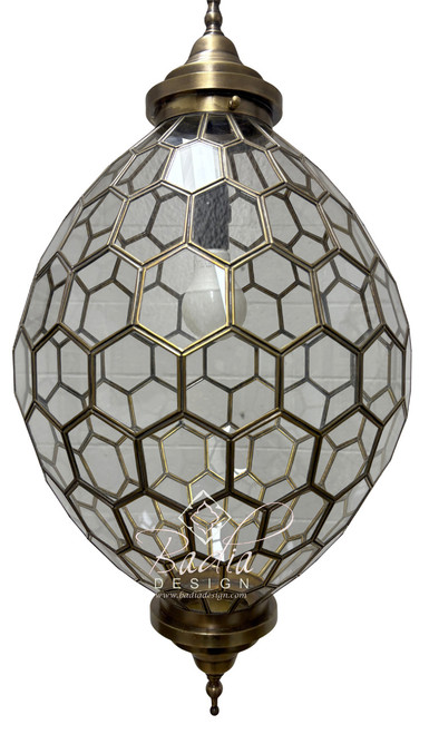 Brass Frame Clear Glass Hanging Light Fixture - LIG551 Brass Frame Clear Glass Hanging Light Fixture - LIG551