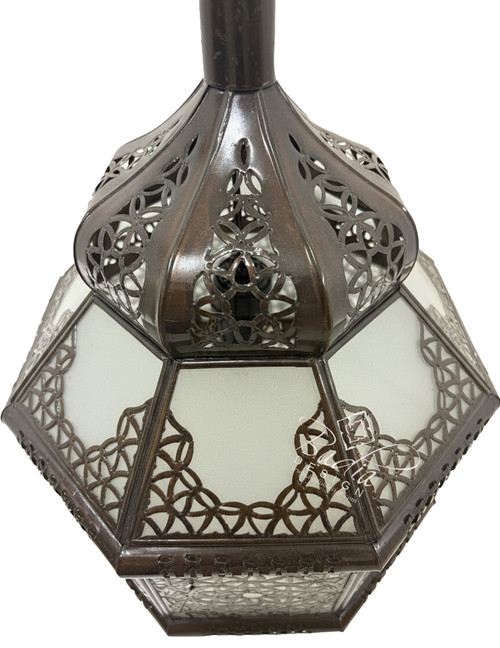Hanging Glass Lantern with Geometric Designs - LIG561 Hanging Glass Lantern with Geometric Designs - LIG561