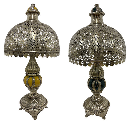 Intricately Designed Silver and Ceramic Desktop Lamp - LIG562 Intricately Designed Silver and Ceramic Desktop Lamp - LIG562