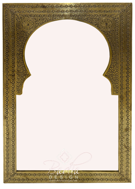 Rectangular Shaped Brass Engraved Mirror - M-EM038 Rectangular Shaped Brass Engraved Mirror - M-EM038