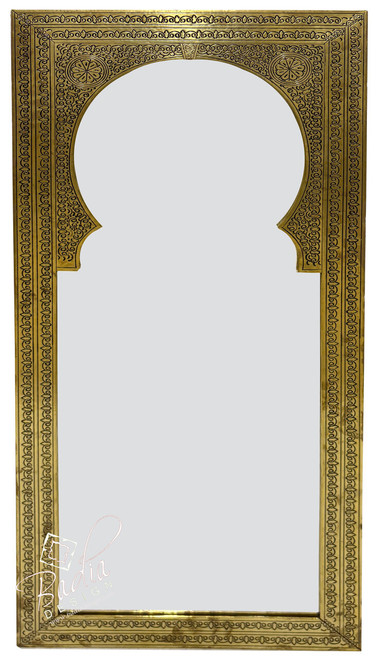 Tall Rectangular Shaped Brass Engraved Mirror - M-EM039 Tall Rectangular Shaped Brass Engraved Mirror - M-EM039