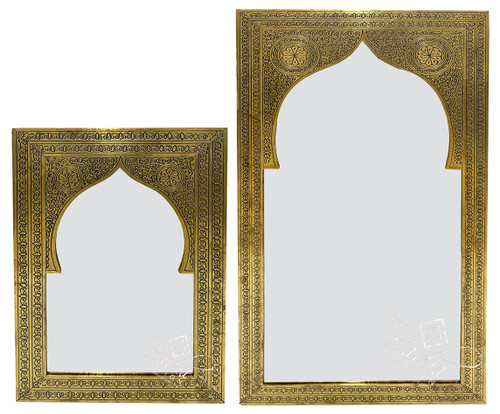 Rectangular Shaped Brass Engraved Mirror - M-EM040 Rectangular Shaped Brass Engraved Mirror - M-EM040