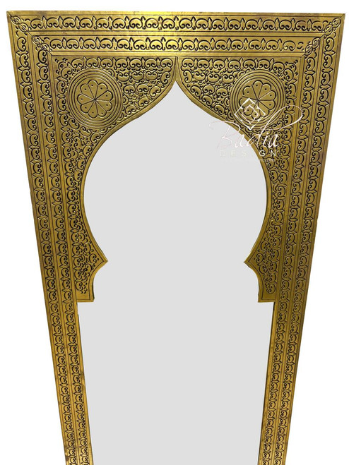 Tall Rectangular Shaped Brass Engraved Mirror - M-EM041 Tall Rectangular Shaped Brass Engraved Mirror - M-EM041