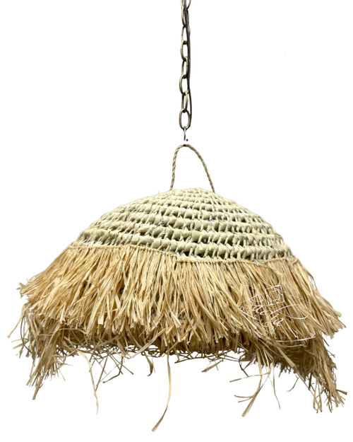 Handwoven Dome Shaped Raffia Lantern - RAF010 Handwoven Dome Shaped Raffia Lantern - RAF010