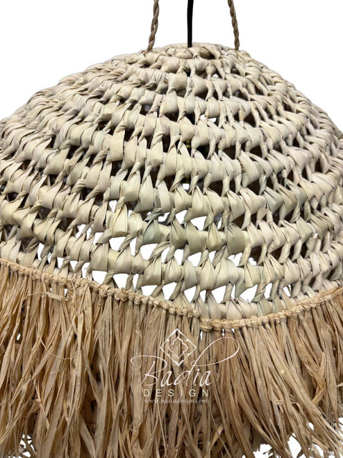 Handwoven Dome Shaped Raffia Lantern - RAF010 Handwoven Dome Shaped Raffia Lantern - RAF010