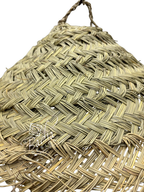 Wide Cone Shaped Raffia Lantern - RAF025